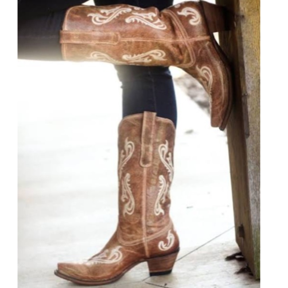 Corral Shoes - Corral Cortez distressed Fleur-De-Lis boots